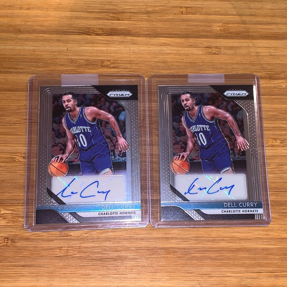 18-19 Panini Prizm DEL CURRY Charlotte Hornets NBA Autograph Signed Auto - LOT 2